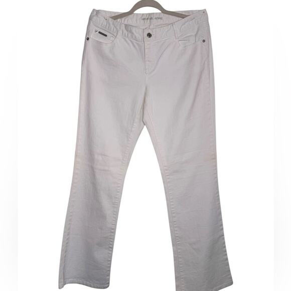 Michael Kors Straight Leg White Denim Jean Pants Womens Size 10 - Picture 1 of 15